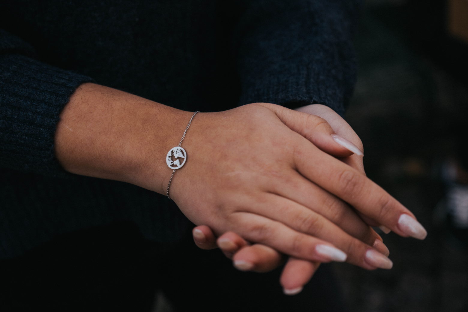 Weltkugel Armband Silber